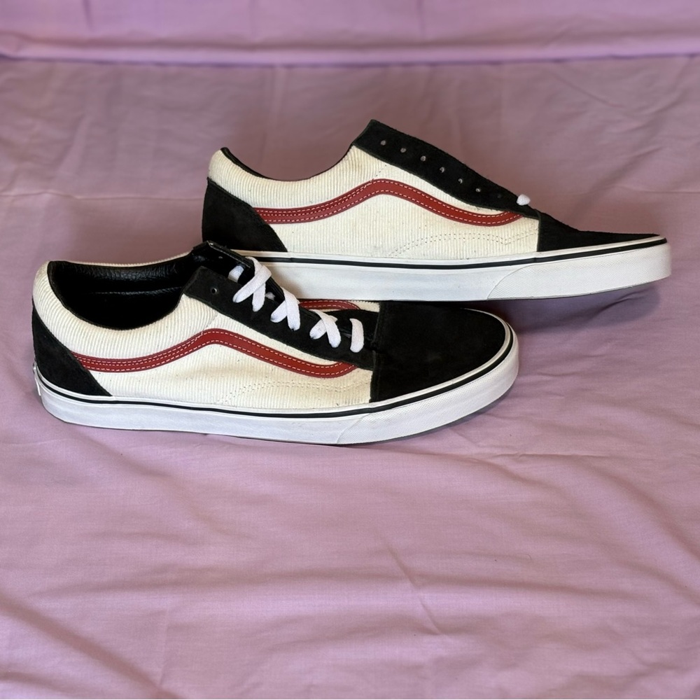 Vans Classic Black and White with Red Accent
